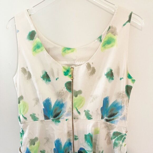 Kate Spade Bow Watercolor Midi Sleeveless Dress Size 12 - Picture 7 of 12